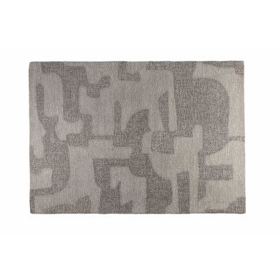 ZUIVER Frantic matta, med mönster, rektangulär - grå ull (160x240)