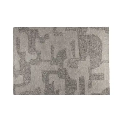 ZUIVER Frantic matta, med mönster, rektangulär - grå ull (160x240)