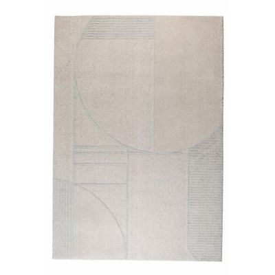 ZUIVER Bliss matta, rektangulär - grå/blå polyester/ull (240x345)