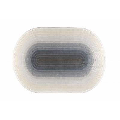 ZUIVER OS-matta, med mönster, oval - blå decolan (160x230)