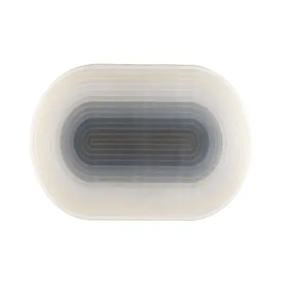 ZUIVER OS-matta, med mönster, oval - blå decolan (160x230)