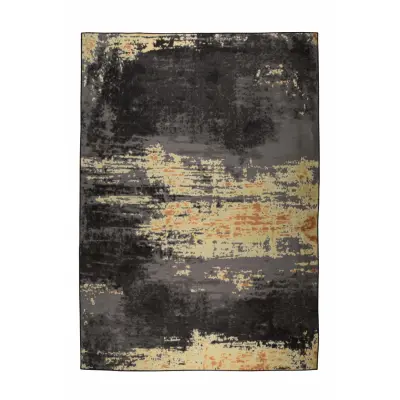 ZUIVER Ranger utomhusmatta, med mönster, rektangulär - Space black decolan