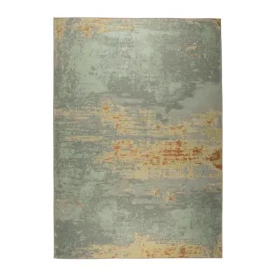 ZUIVER Ranger utomhusmatta, med mönster, rektangulär - Space green decolan