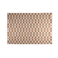 ZUIVER Rutig matta, med mönster - beigeåtervunnen plast (160x230)