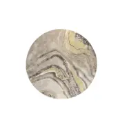 ZUIVER Solar matta, med m&ouml;nster, rund - gr&aring; och ockra decolan