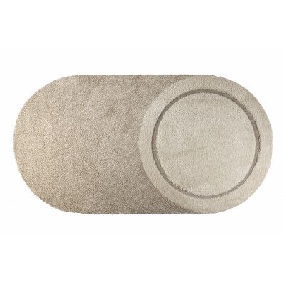 ZUIVER Spark matta, med mönster, oval - beige ull (160x300)