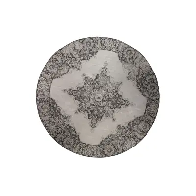 ZUIVER Coventry utomhusmatta, rund - svart polyester/decolan (Ø280)