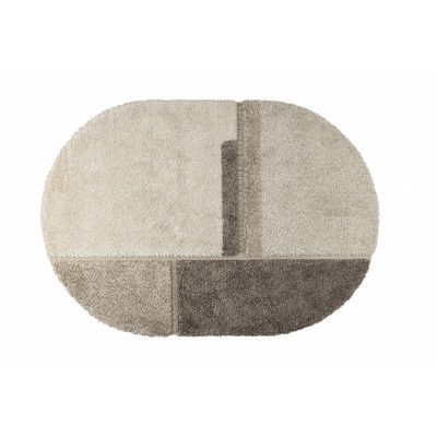 ZUIVER Zest matta, med mönster, oval - grå ull (160x230)