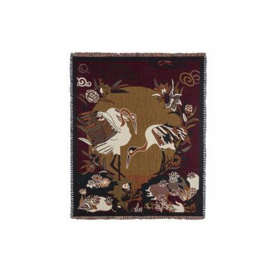 WOOOD Circuit Jacquard pläd med fåglar, rektangulär - flerfärgad bomull (130x170)