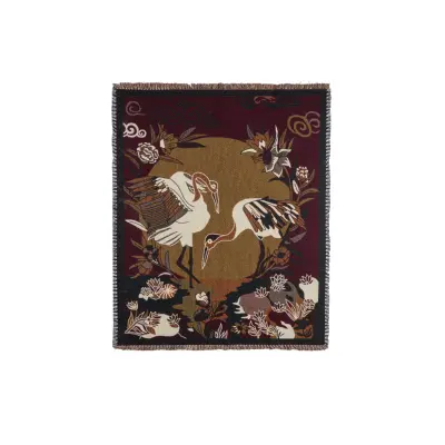 WOOOD Circuit Jacquard pläd med fåglar, rektangulär - flerfärgad bomull (130x170)