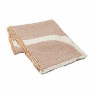 Broste Copenhagen Tide pläd bomull-linne 130x180 cm Caramel brown