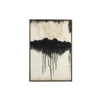 DUTCHBONE Avanish väggdekoration, rektangulär - beige ull och mangoträ (84x59)