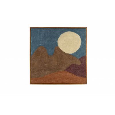 DUTCHBONE Chandra väggdekoration, fyrkantig - blå/flerfärgad ull och mangoträ (74x74)