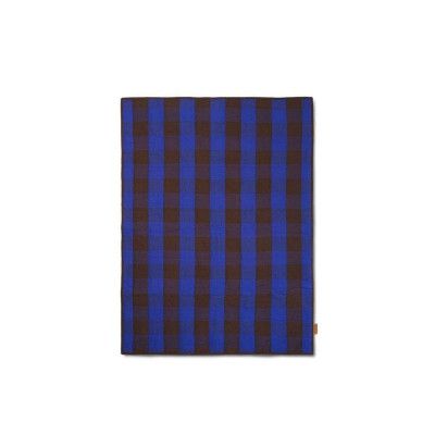ferm LIVING - Grand Quilted Blanket Choco/Brown Blue