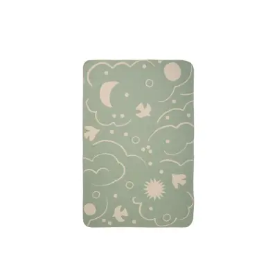 ferm LIVING - Skye filt, grön/krämfärgad, 120 x 80 cm