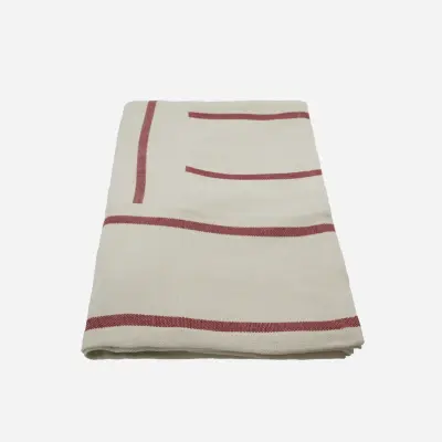 House Doctor - HDNula överkast, vitt/rött, 240 x 160 cm