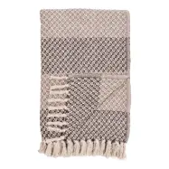 HOUSE NORDIC Belek pl&auml;d, rektangul&auml;r - brun/beige bomull/polyester