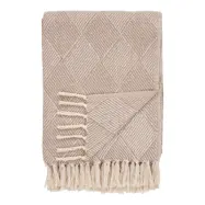 HOUSE NORDIC Bursa-pläd, rektangulär - taupeåtervunnen bomull och polyester (130x180)