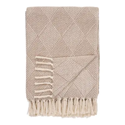 HOUSE NORDIC Bursa-pläd, rektangulär - taupeåtervunnen bomull och polyester (130x180)