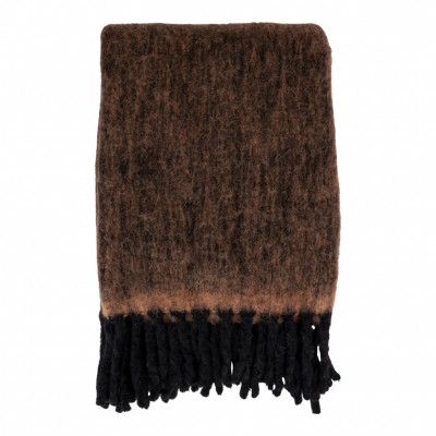 HOUSE NORDIC Carmel pläd, rektangulär - brun ull/nylon/akryl (130x170)