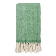 HOUSE NORDIC Karamellpläd, rektangulär - grön ull och polyester (130x170)