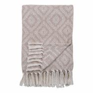 HOUSE NORDIC Cort pläd design D, rektangulär - benvit/beige bomull