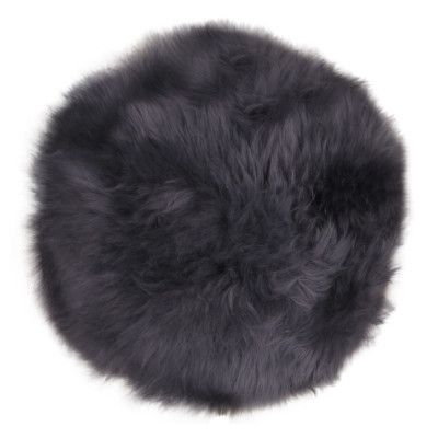 HOUSE NORDIC lammskinnskudde - grått,äkta nyzeeländskt skinn (ø 35)