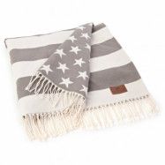 Lexington Icons Flag pläd 130x170 cm White-grey