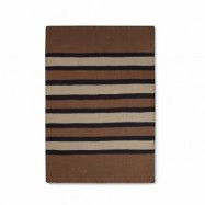 Lexington Striped Knitted Cotton pläd 130x170 cm Brown-beige-dark gray