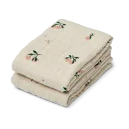 Liewood Lewis muslin filt 2-pack 65x65 cm Peach-Sea shell mix