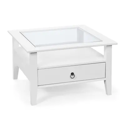 NORDIC LIVING COLLECTION Provence 1 soffbord, furu, vitt, med 1 låda