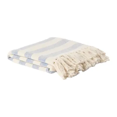 Pläd Elly Stripe 130x170cm blå
