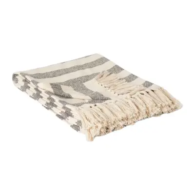 Pläd Elly Stripe 130x170cm mörkgrå