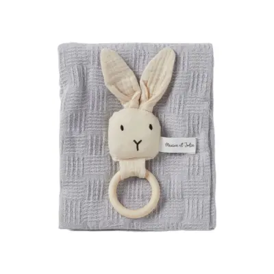 Presentbox Etienne skallra + filt Blå