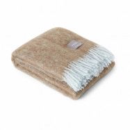 Stackelbergs Mohair pläd Dusky blue&dark brown melange