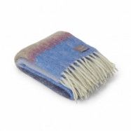 Stackelbergs Mohair pläd Stripe Blue, Azur&Camel