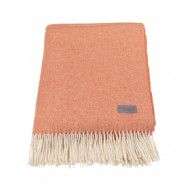 Stackelbergs Recycled Lambswool pläd orange&white