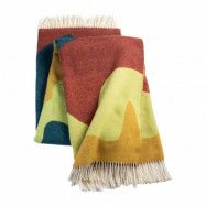 Stackelbergs Wave pläd Lime-ocra-petrol&wine waves