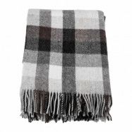 Stackelbergs Wool pläd checked grey, brown&offwhite