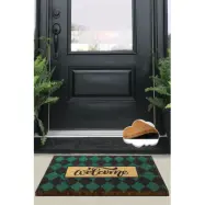 TEPPI Rutig Coco dörrmatta med mönster, rektangulär - flerfärgad kokos (60x40)