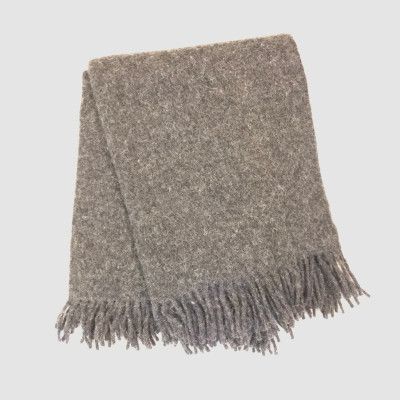 Ullpläd Dunge ljusgrå