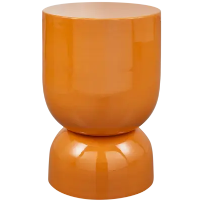 WOOOD Hekla sidobord, runt - orange metall (Ø32)