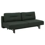 ACT NORDIC Malling bäddsoffa, med utdragbar säng och 2 kuddar - grönt tyg och svart stål