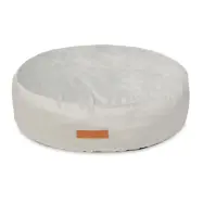 ANIMOOD Molly-puff för husdjur, rund - ljusgrått sammetstyg (Ø67)