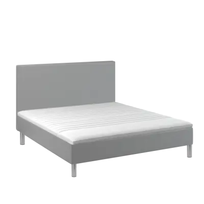 BOBOhome Tidur boxmadrass, 180x200, inkl.övermadrass och sänggavel - heltäckande, ljusgrå Fast (80-100 kg) Medium