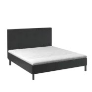 BOBOhome Tidur boxmadrass inkl.övermadrass och sänggavel, 180x200, heltäckande - antracit Fast (80-100 kg) Ekstra fast