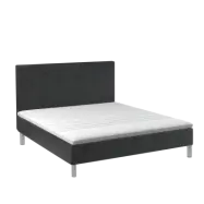 BOBOhome Tidur boxmadrass inkl.övermadrass och sänggavel, 180x200, heltäckande - antracitgrå Ekstra fast (over 100 kg) Ekstra fast