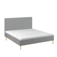 BOBOhome Tidur boxmadrass inkl.övermadrass och sänggavel, 180x200, heltäckande - ljusgrå Fast (80-100 kg) Ekstra fast