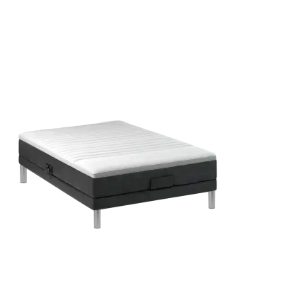 BOBOhome Tidur+ höjdsäng inkl. bäddmadrass, 140x200 - antracitgrå Fast (80-100 kg)