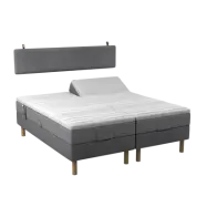 BOBOhome Tidur höjdsäng inkl. bäddmadrass, 180x200 - antracitgrå Ekstra fast (over 100 kg) Ekstra fast